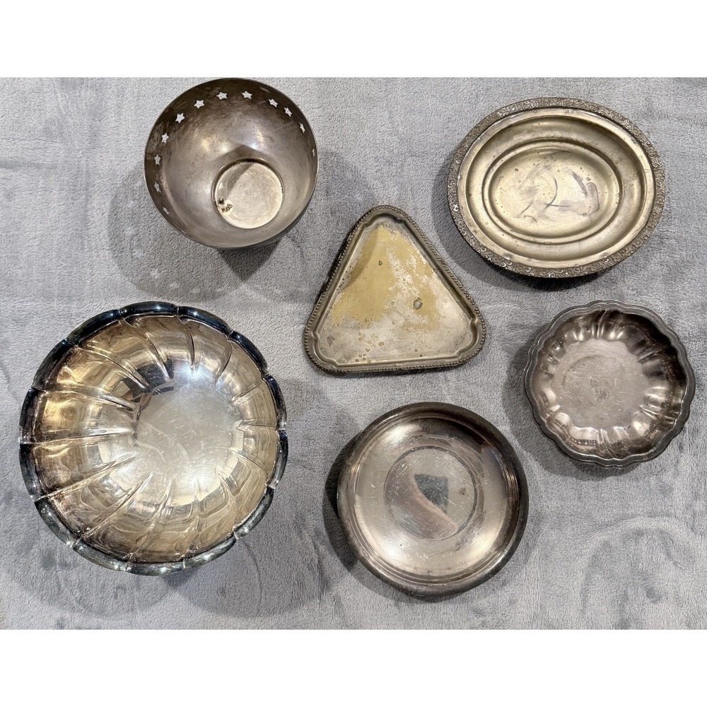 Vtg Silverplate Bowl Dish Lot Oneida Silversmiths Community Crescent Tray Craft